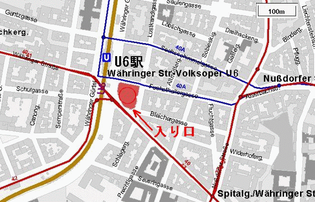 フォルクスオペラ付近の拡大地図